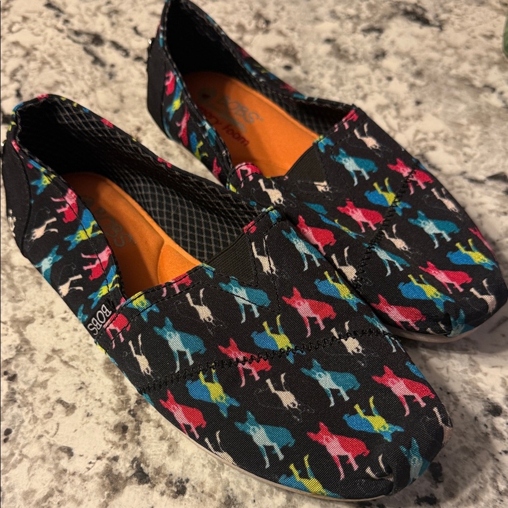 Skechers Black Multicolor Dog Print Women's Shoes